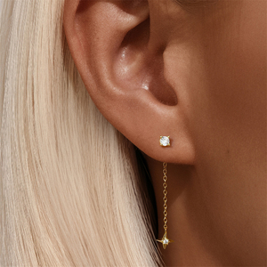 Pendientes de Plata 925 con Diseño de Estrella Brillante y Borlas de Moda CANNER - Product Image 4