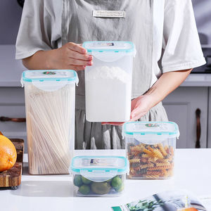 Rectangular Snap Lock Sealed Plastic Food <b>Storage</b> <b>Containers</b> Transparent With Clip On Lid <b>For</b> <b>Kitchen</b> Household Refrigerator Use - Product Image 3