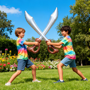 Espada Inflable TANYOZHE para Niños de 7 a 14 Años, Juguete para Jugar al Aire Libre, Espada Suave y Segura con Diseño a Cuadros - Product Image 2