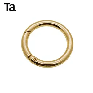 TANAI थोक कस्टम लोगो जस्ता मिश्र धातु सोना धातु वसंत गेट अंगूठी हैंडबैग हार्डवेयर के लिए ओ अंगूठी बकसुआ