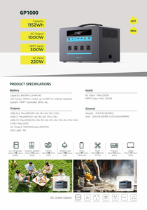 สถานีไฟฟ้า 1000 วัตต์ 1152 วัตต์ชั่วโมง - Product Image 6