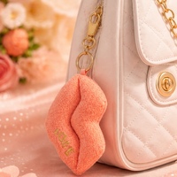 Porte-clés en peluche Lèvres Rouges, Mini Peluche Douce, Pendentif de Sac, Cadeau de Saint-Valentin, Jouet en Peluche Moelleux, Fabricant OEM ODM Personnalisé