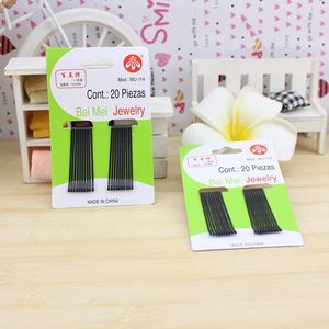 Barrettes à cheveux noires Bai Mei Jewelry, 5,5 cm, petites barrettes rondes en acier pour maquillage et coiffure de fête - Product Image 1