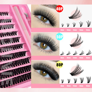 DIY Cluster <b>Lashes</b> <b>Kit</b> 200 Pairs Pre Cut Extensions 8mm 16mm False Eyelashes For Women Extension Set - Product Image 2