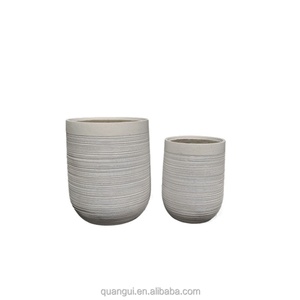 Juego de Macetas Redondas de Fibra de Arcilla para Jardín, Hogar, Interior y Exterior, para Plantar Árboles o Decorar, Venta al por Mayor de Fábrica - Product Image 1