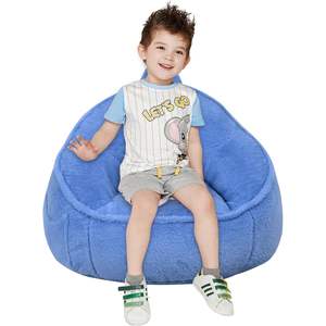 Bean Bag <b>Chair</b> for Kids Modern Design Shered Foam Filled Portable Velvet Fabric Sofa Adjustable Plush Cushion 3 Years+ - Product Image 1