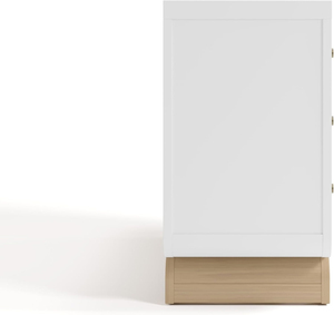 BSCI Certified Modern Style Santorini <b>6</b> <b>Drawer</b> Double Dresser White with Iconic Curved Base for Kids Bedroom Nursery - Product Image 3