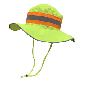 Hola Vis Seguridad Alta visibilidad Logotipo personalizado Trabajo Sombreros para el sol Fluorescente Reflectante Seguridad Trabajo Sombrero - Product Image 1