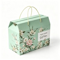 Boîtes cadeaux en papier personnalisées fantaisie pour mariage avec poignée, design luxueux, boîte cadeau rigide