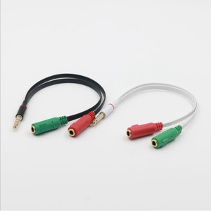Cable adaptador de audio de 3,5 mm a RCA dual para teléfono móvil con conectores rojo y verde - Product Image 4