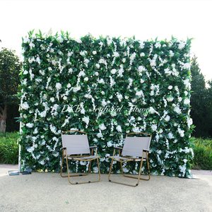 ดอกไม้ประดิษฐ์สีแดงสีเขียวสีม่วงผนังผ้าจำลองพื้นหลังแต่งงานสำหรับตกแต่งผนังเวทีแต่งงาน - Product Image 5