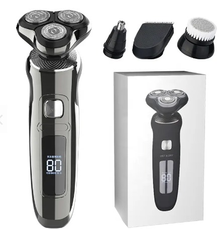 2023 USB Home Travel 8400RPM Rotary Shavers With 3D Floating Head IPX6 Waterproof Electric Shavers For Men 4 In 1Hair Clipper