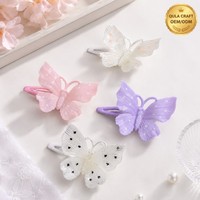 Barrettes en forme d'insectes ailés en gros, barrettes personnalisées 3D texturées pour filles et femmes, accessoires de coiffure