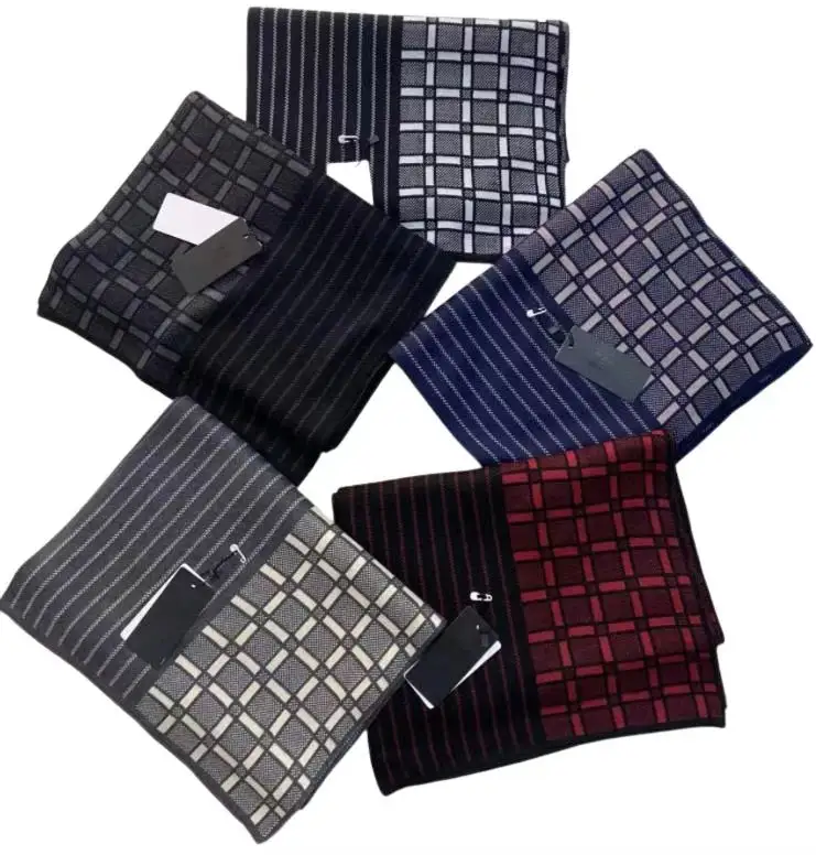 Mens Winter Warm Cashmere Scarf Plaid Scarf for Men Soft Long Cotton Scarves