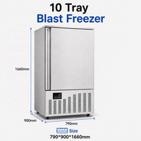 Congélateur-chiller rapide commercial à écran tactile avec sonde alimentaire, 10 plateaux, pour boulangerie et restaurant, conforme HACCP