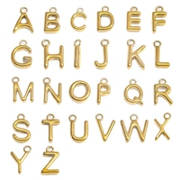 Breloques en forme de lettres, breloques en acier inoxydable avec lettres de l'alphabet A-Z, breloques initiales pour la fabrication de bijoux