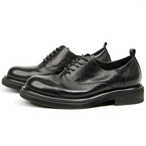 Zapatos de Vestir de Cuero Vacuno con Cordones, Antideslizantes, con Parches, Punta Cuadrada, Diseño Clásico y Duradero, de Alta Calidad - Product Image 4