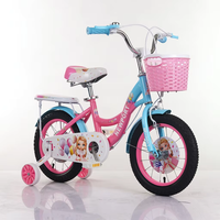 Vélo Enfant Fille SY en Gros, Cadre Acier, Monovitesse, Frein à Roue, pour 3-8 Ans, avec Roues d'Apprentissage et Panier