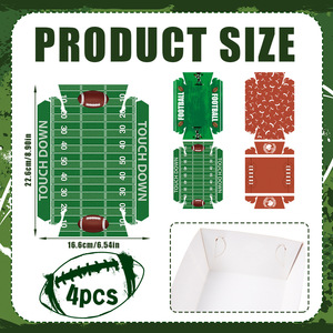 Caja de cartón plegable desechable al por mayor para empacar alimentos como pollo frito, papas fritas y frutas secas, ideal para fiestas de rugby. - Product Image 4