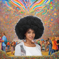 Perruque Afro Bouclée Frisée Noire Style Années 70, Effet Disco Hippie, Petite Taille de Bonnet, en Fibre Haute Température pour Femmes Noires