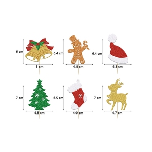 Juego de Adornos para Pastel de Navidad con Letrero de Feliz Navidad, Diseños de Árbol, Calcetín, Gorro de Santa, Campana de Jengibre para Decoración Festiva - Product Image 5