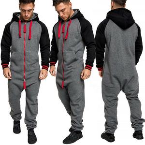 Costume pantalon avec veste pour homme, combinaison, avec capuche, fermeture éclair complète, décontracté - Product Image 5