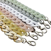 Nouvelle chaîne de sac à main en résine colorée pour femmes, accessoires de sac amovible à sangle en acrylique, chaîne de sac à main