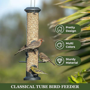مغذيات مع 6 منافذ تغذية للتعليق في الهواء الطلق ، شماعات فولاذية ومقاومة للماء من البلاستيك الصلب الممتاز ، جذب للطيور البرية - Product Image 5