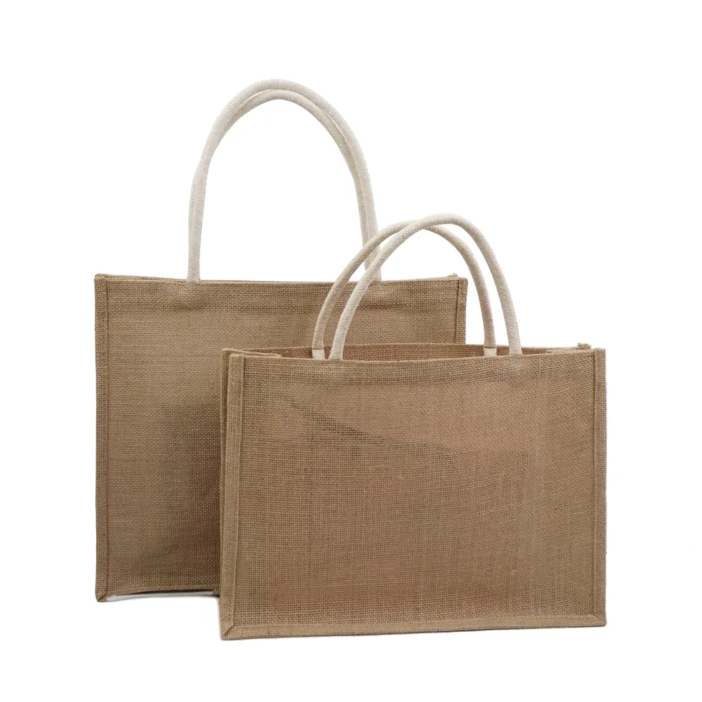 Пользовательские Экологичные многоразовые простые прочные джутовые сумки для покупок tesco
