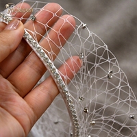 YouLaPan VA09-W Voile de mode pour femme, serre-tête en maille orné de strass étincelants, design cage à oiseaux pour Noël