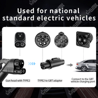 Olink pengisi daya adaptor AC, adaptor konverter tipe 2 ke GBT kendaraan elektrik IEC 62196 ke GB untuk Tesla
