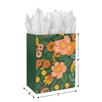 Vente en gros Sac cadeau en papier couché Stock prêt 4 pièces/ensemble sac d'emballage cadeau avec poignée avec papier d'emballage et cartes suspendues