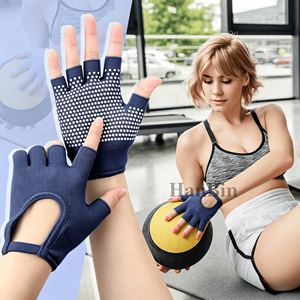 Gants de Pilates sans doigts en silicone pour femmes avec logo personnalisé, antidérapants - Sans soutien, pour Pilates, ballet, gym, entraînement, musculation - Product Image 4