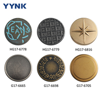 Boutons en métal pour jeans de style vintage avec logo personnalisé, plaqués en alliage de zinc, laiton, sans nickel, pour vêtements, vestes