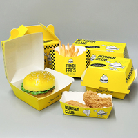Emballage alimentaire en papier couché biodégradable et écologique avec logo personnalisé, laminage mat, pour poulet, frites, chips, sushi