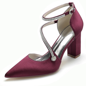 Zapatos de Tacón Grueso de Lujo, Stilettos Sexys para Mujer, Tacones Blancos de Novia para Boda - Product Image 5