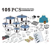 Vente en Gros Ensemble de Batteries de Cuisine et Vaisselle en Acier Inoxydable de Style Africain, Accessoires de Cuisine