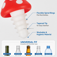 Bouchon de bouteille en silicone personnalisé avec logo en forme de champignon pour cadeaux et fêtes, bouchon flexible hermétique, norme LFGB, prêt à être expédié