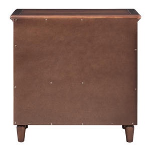 Modern Wood Nightstand with 3 Drawers and Smooth Gliding Rails Eco-Friendly <b>Bedside</b> Cabinet with Metal Handle - Product Image 5