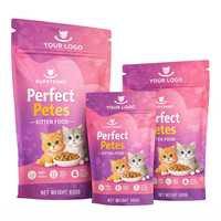 Sac d'emballage personnalisé pour aliments pour chats, fond plat, en aluminium, avec fermeture éclair refermable, grande capacité, pour l'emballage d'aliments secs pour chats