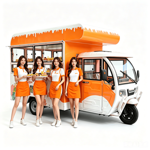 Camion de restauration rapide à vendre en Chine - Camion de crème glacée mobile avec construction en acier inoxydable, taille personnalisable, utilisation en extérieur - Product Image 1