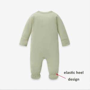 Venta al por mayor de algodón orgánico Interlock Baby Outfit Ropa Baby Footie - Product Image 4
