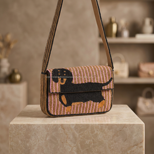 Sac à bandoulière souple orné de perles, fait main, élégant, pour soirée, fête ou mariage - Product Image 3