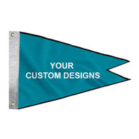 Meilleure qualité livraison rapide impression personnalisée Polyester Double face drapeaux de bateau impression personnalisée pêche Burgee drapeau pour bateau