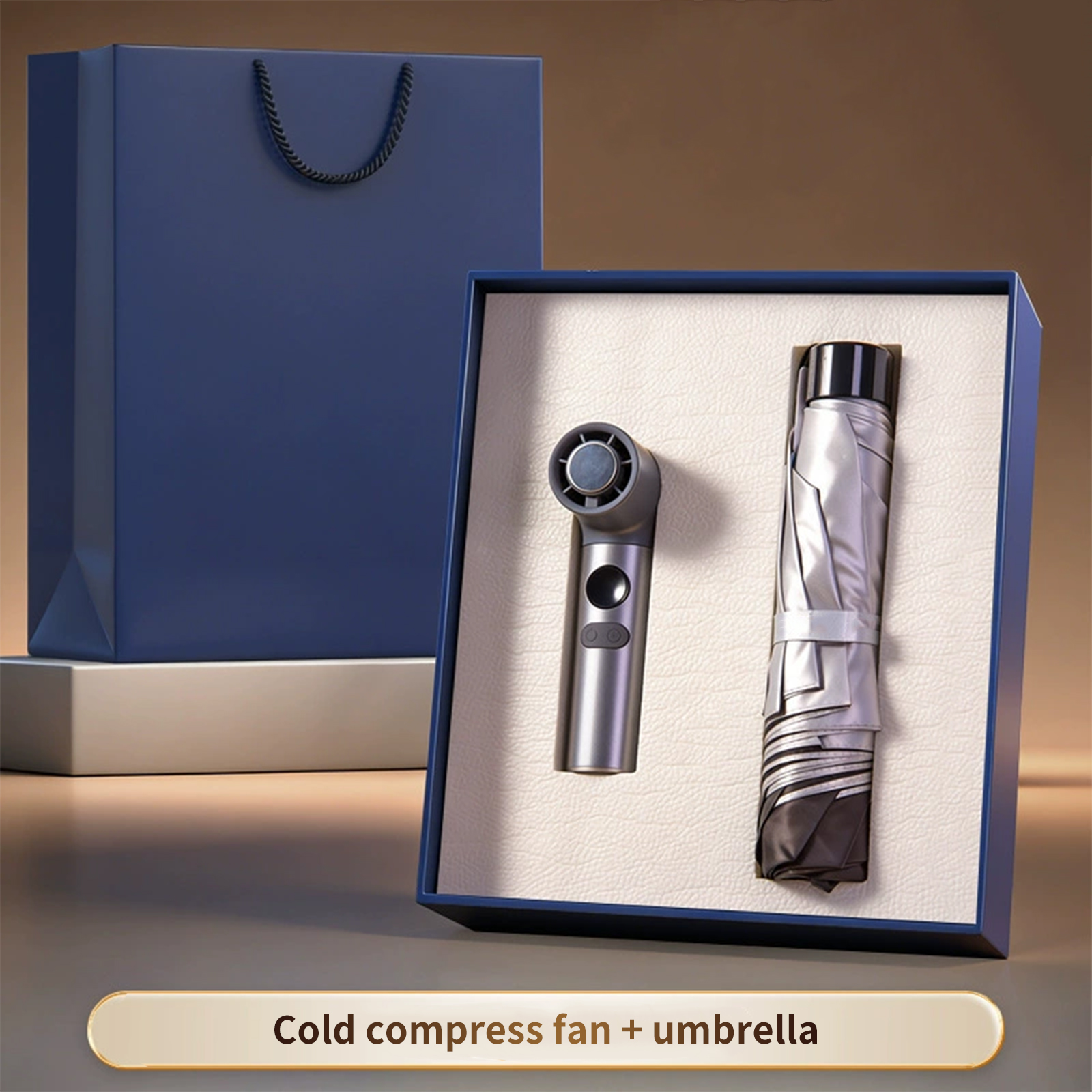 Cold compress fan + umbrella
