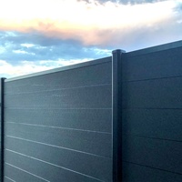 Clôture de balcon en WPC pour jardin et maison, panneau mural en composite bois-plastique, cadre en alliage d'aluminium, poteau de clôture