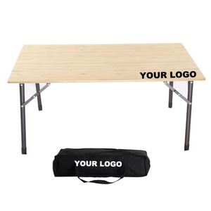 Modern Urban Outdoor Camping Folding <b>Table</b>-<b>Portable</b> Solid Wood Height Adjustable Design for Courtyard Park & Villa Use - Product Image 1