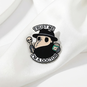 1 unidade Broche Estilo Sombrio Doutor da Peste, Crachá com Slogan Divertido, Pin Versátil para Roupas e Mochilas, Acessório Moderno e Estiloso para Presente - Product Image 1