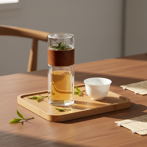 Vaso de Vidrio Aislado de Doble Capa Ecológico para Verano, con Filtro para Separar Té y Agua, Mini Taza para Preparar Té, para Mujeres - Product Image 1