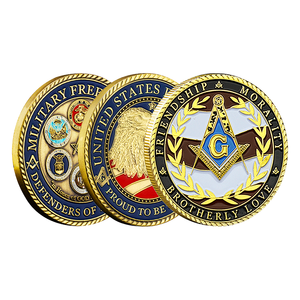 Nhà Máy Biểu Tượng Tùy Chỉnh Quà Tặng Khuyến Mãi Kim Loại Thủ Công Mỹ Nghệ Tùy Chỉnh Thách Thức Tiền Xu <span class=keywords><strong>Freemason</strong></span> Masonic Tiền Xu - Product Image 1
